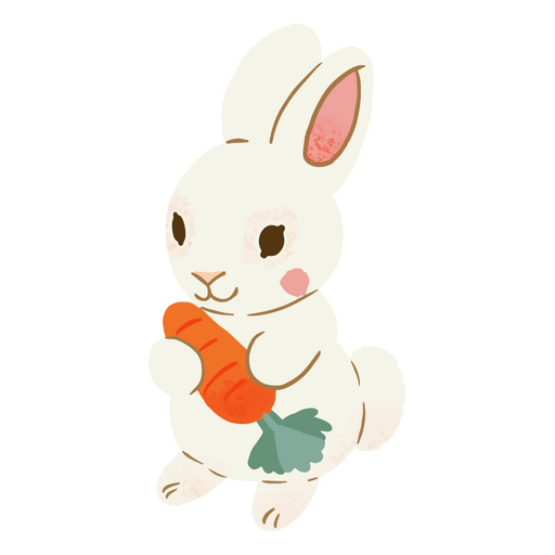 Cute bunny carrot Easter animal PNG Design