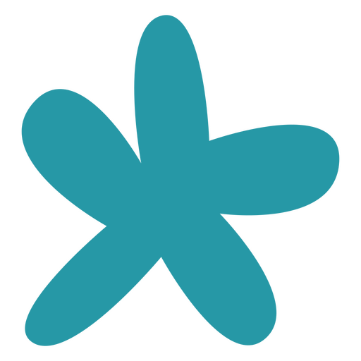 Unregelmäßige flache Blume blau PNG-Design