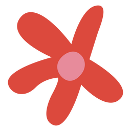 Flower irregular flat red PNG Design