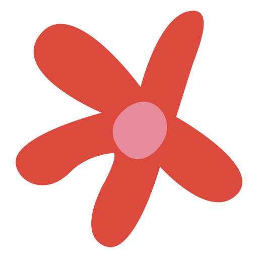 Flor vermelha plana irregular Desenho PNG