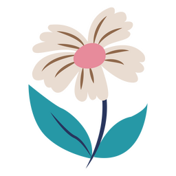 Cute pastel flat flower PNG Design