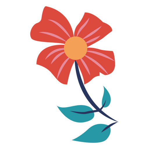 Nette flache rote Pastellblume PNG-Design