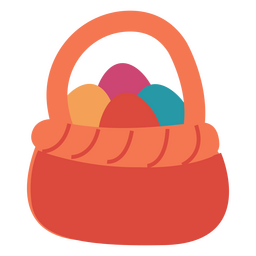 Easter Eggs in Basket PNG Transparent Clipart​