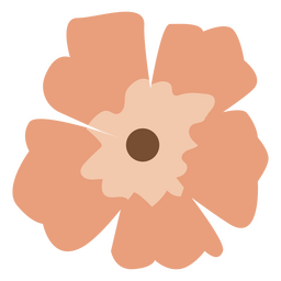 Cute pastel flat flower orange PNG Design Transparent PNG