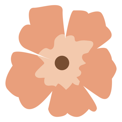 Niedliche pastellfarbene flache Blumenorange PNG-Design