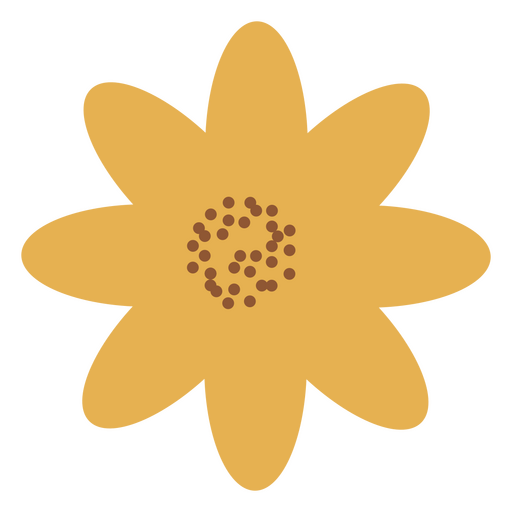 Flor amarela plana e grande Desenho PNG