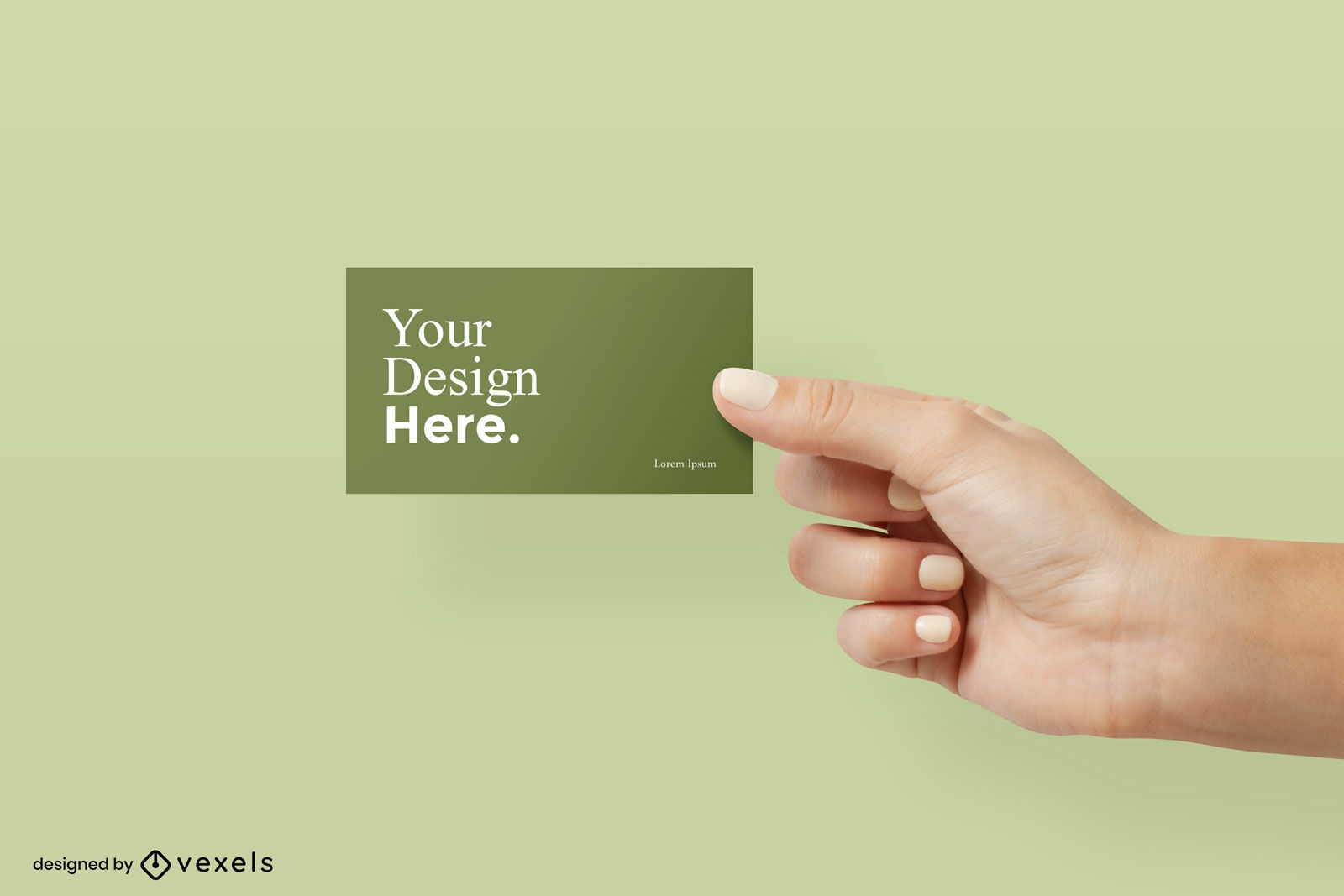 Green business card mockup design