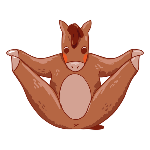 Personagem de cavalo de pose de ioga Desenho PNG