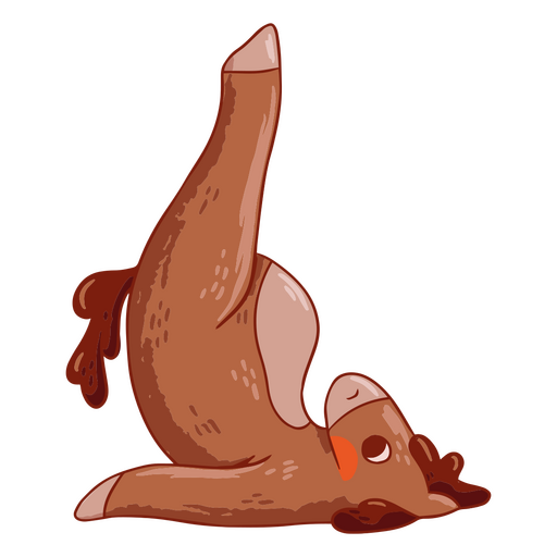 Horse animal yoga cartoon character PNG Design