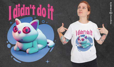 Design de camiseta psd gato 3D