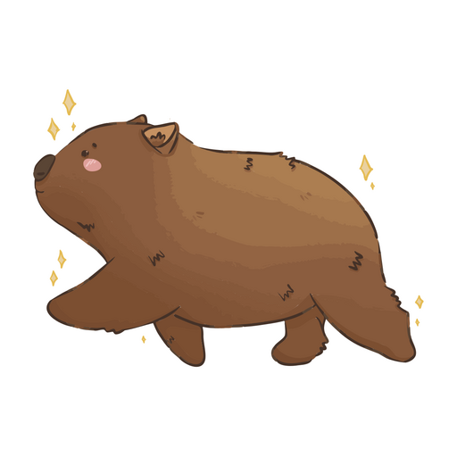 Lindo Wombat andando Desenho PNG