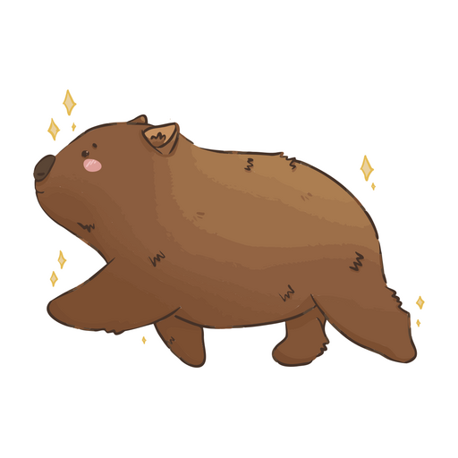 Nettes Wombat-Gehen PNG-Design