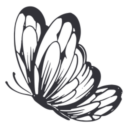 Realistischer, mit Schmetterlingen gefüllter Strich PNG-Design