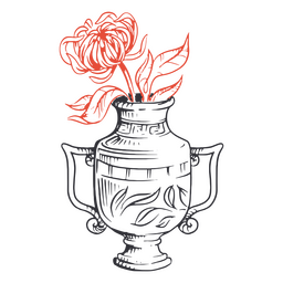 Flower vase line art PNG Design