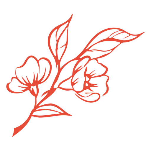 Flowers red stroke PNG Design
