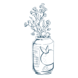 Icono de lata de flor de primavera Diseño PNG