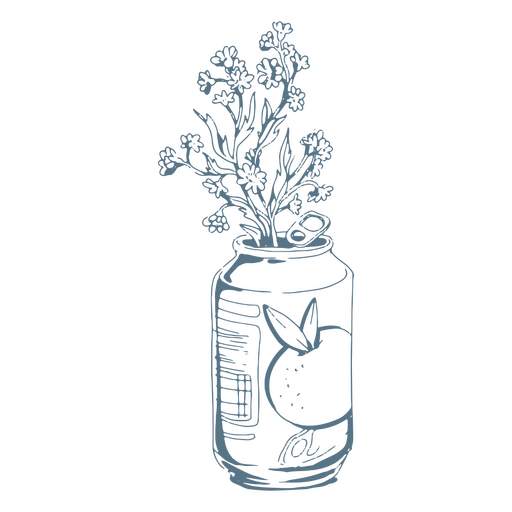 Icono de lata de flor de primavera Diseño PNG