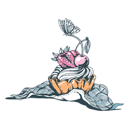 Frühlings-Cupcake-Essen-Symbol PNG-Design