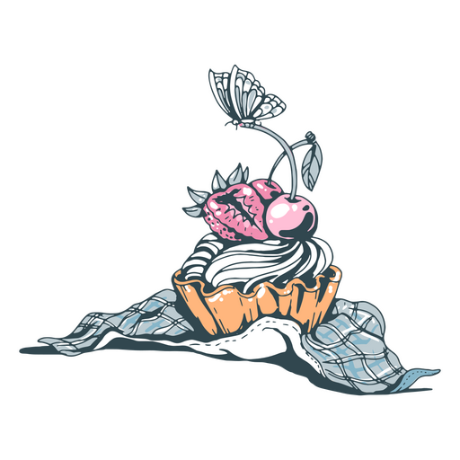 Icono de comida de cupcake de primavera Diseño PNG