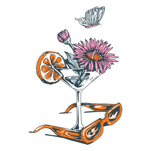 Frühlings-Cocktail-Drink-Symbol PNG-Design