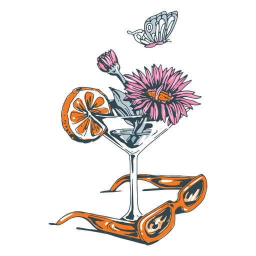 Icono de bebida cóctel de primavera Diseño PNG