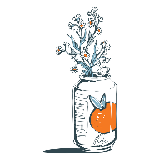 Spring flower can drink icon PNG Design