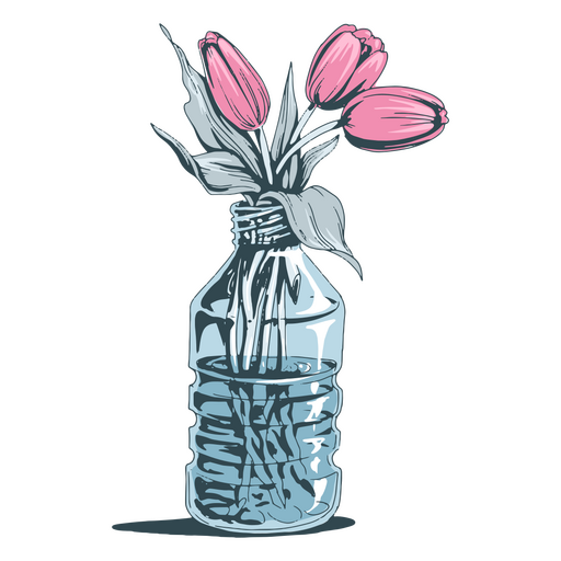 ?cone de garrafa de flor de primavera Desenho PNG