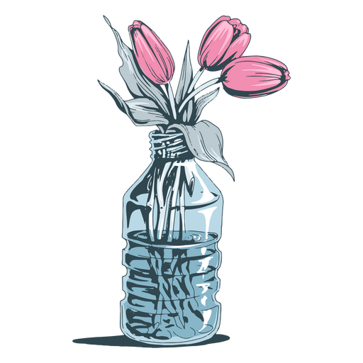 Symbol für Frühlingsblumenflasche PNG-Design