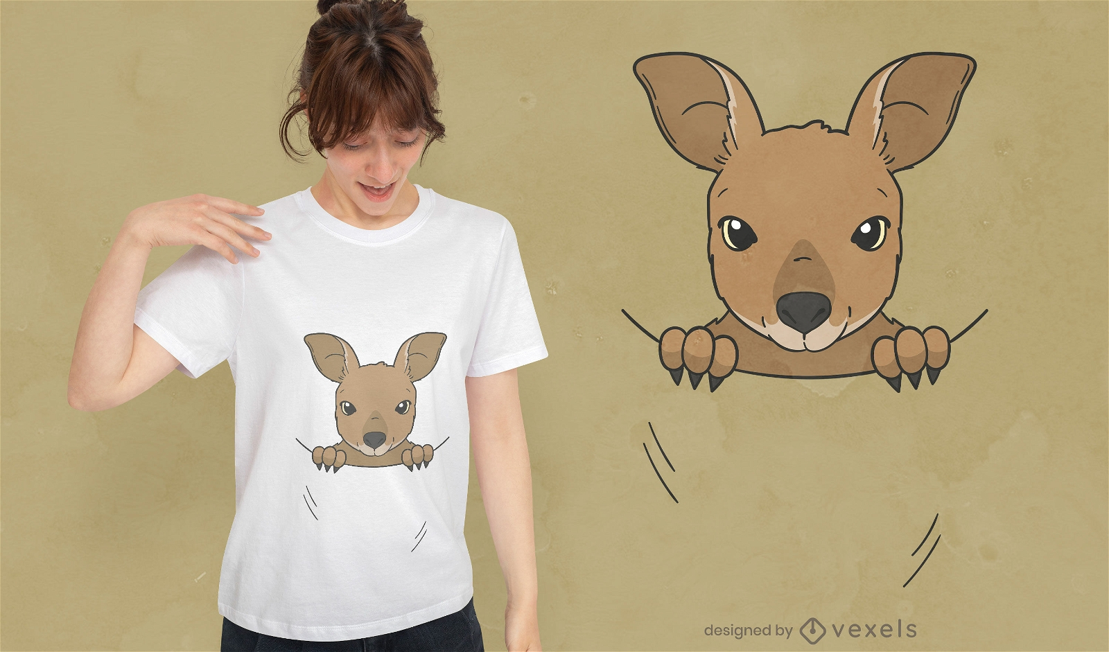 Baby-Känguru-T-Shirt-Design