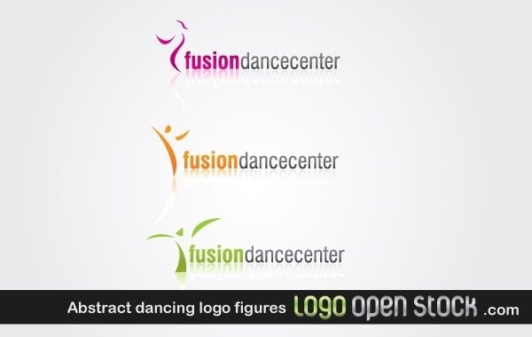 Abstract dancing logo figures
