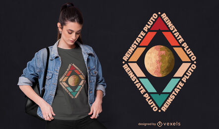 Setzen Sie das Pluto-T-Shirt-Design wieder ein