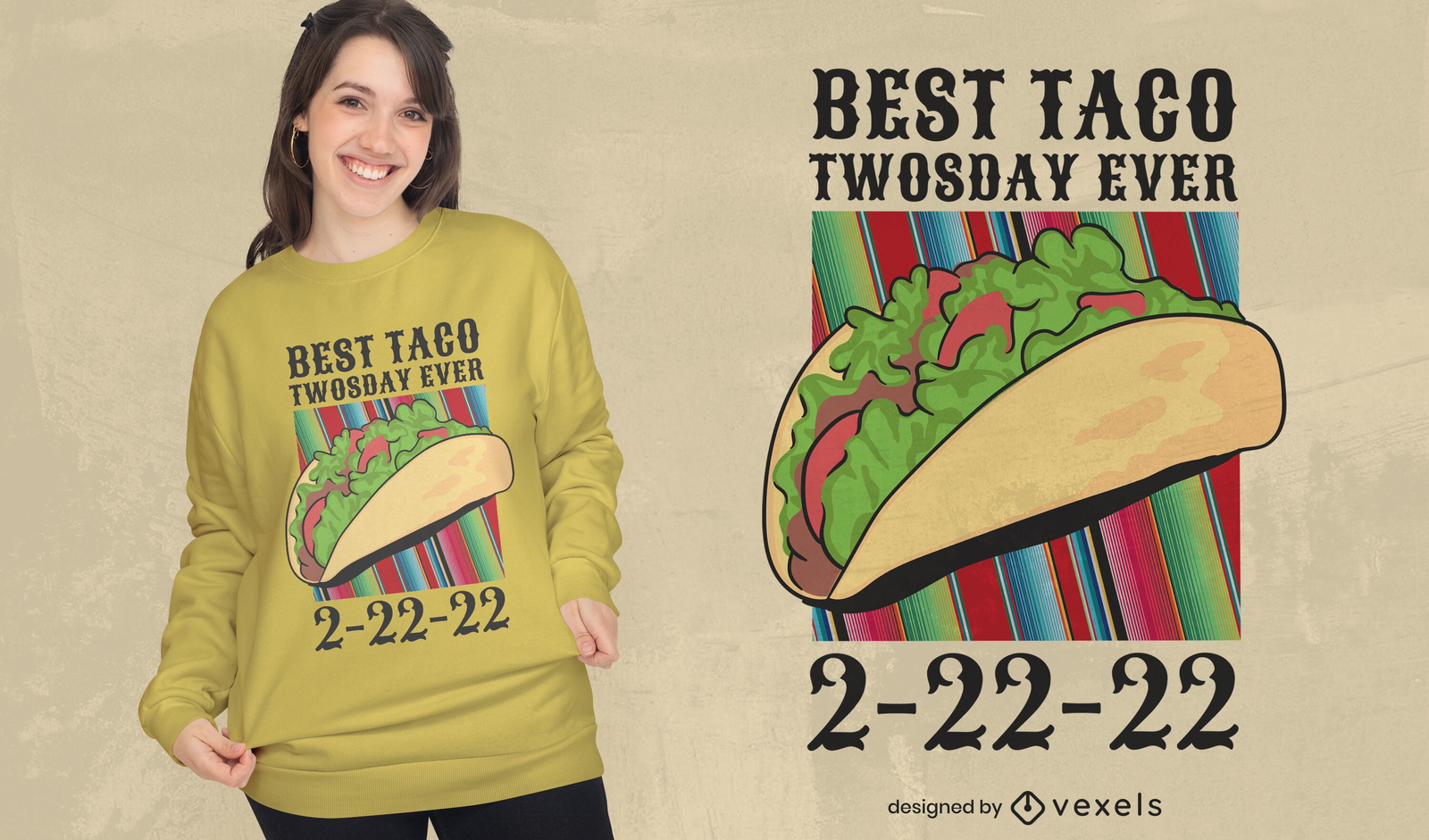 Design de camiseta com citação de terça-feira de Taco