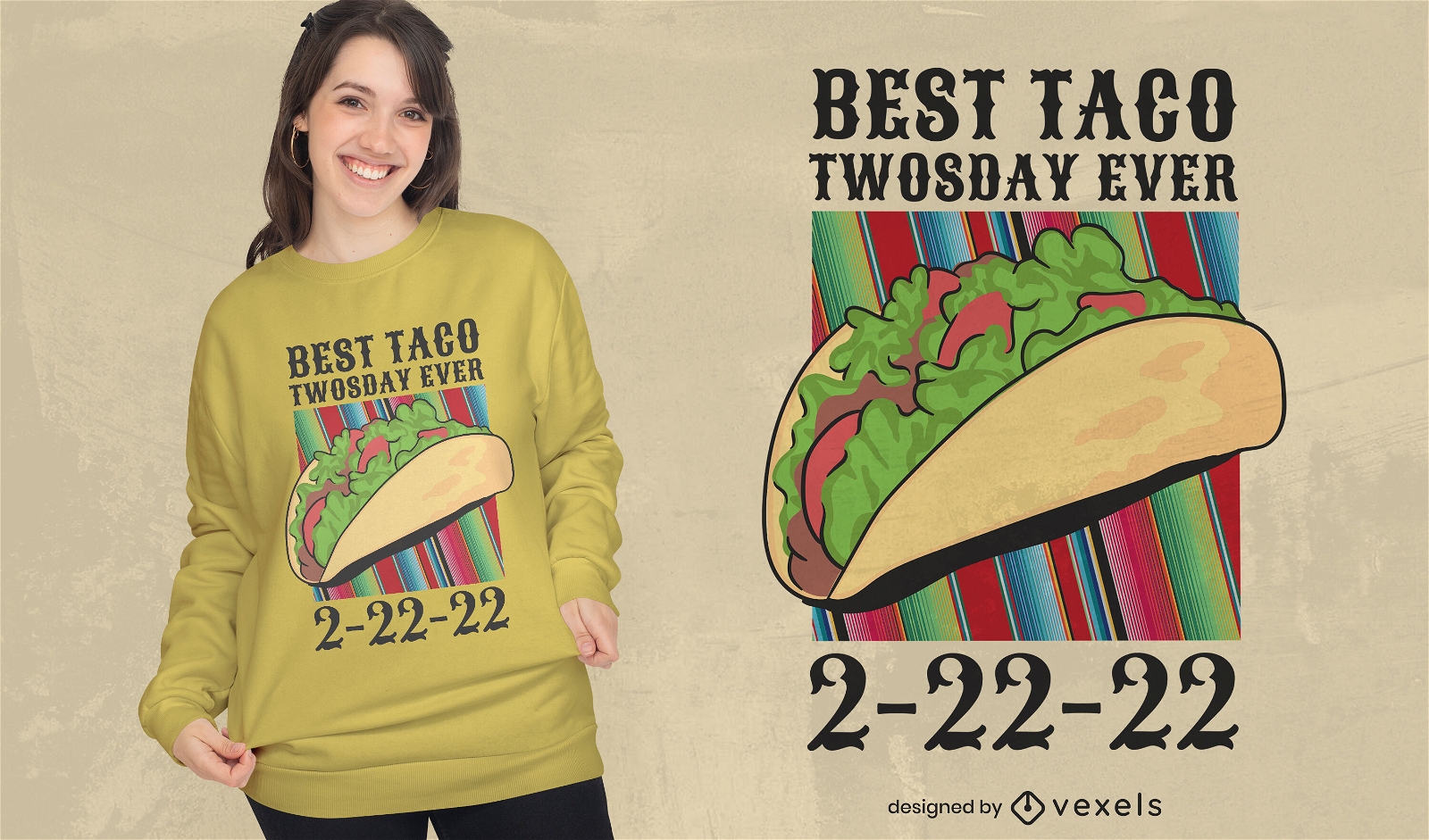 Taco tuesday quote t-shirt design