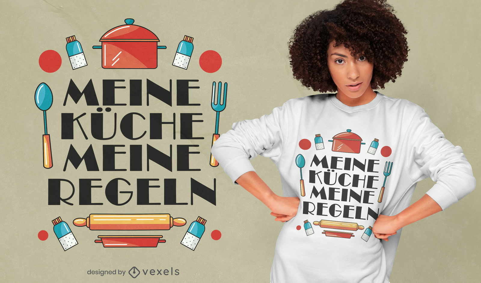 Meine Küche meine Regeln zitieren T-Shirt-Design