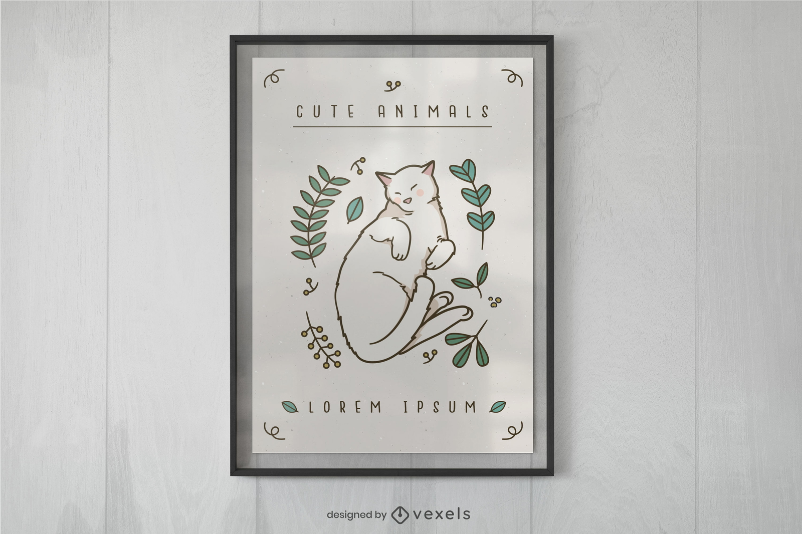 Diseño lindo del cartel del gato