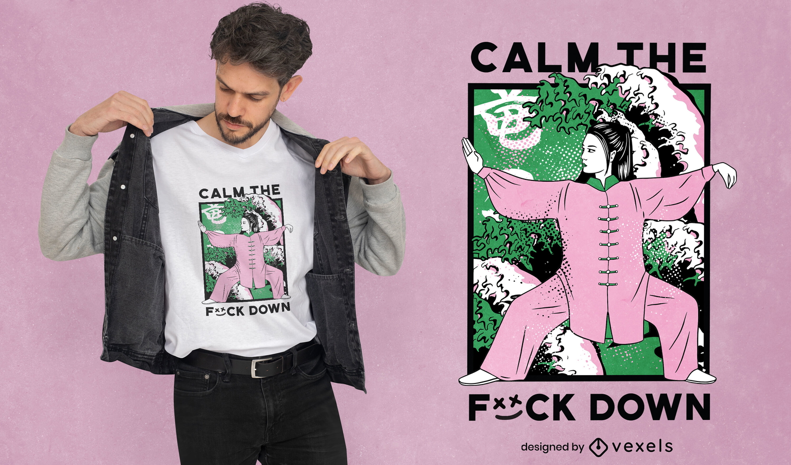 Acalme o design da camiseta