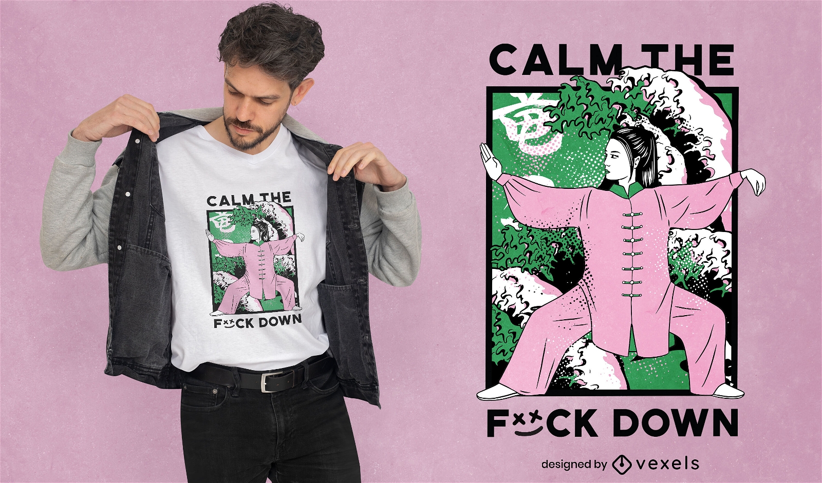 Calm the f*ck down t-shirt design
