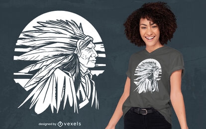Male indian chief culture t-shirt design