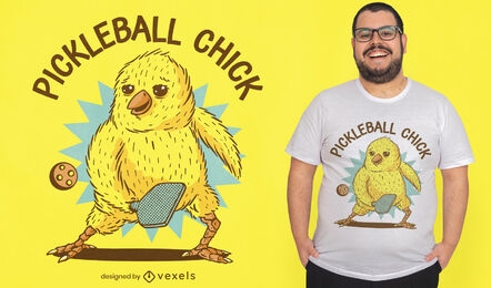 Chick playing pickleball sport t-shirt design