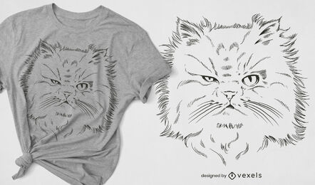 Design de camiseta de gato persa malvado