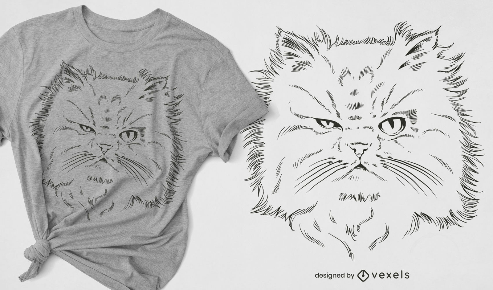 Evil persian cat t-shirt design