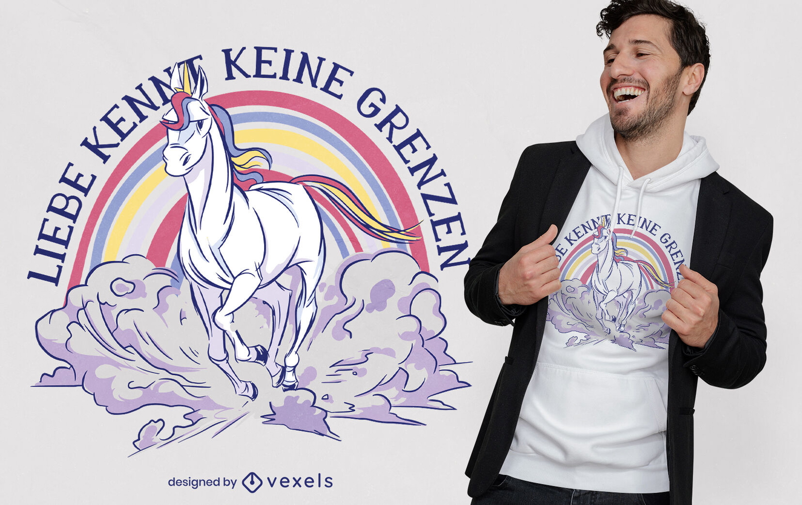 El amor no conoce diseño de camiseta de unicornio de fronteras.