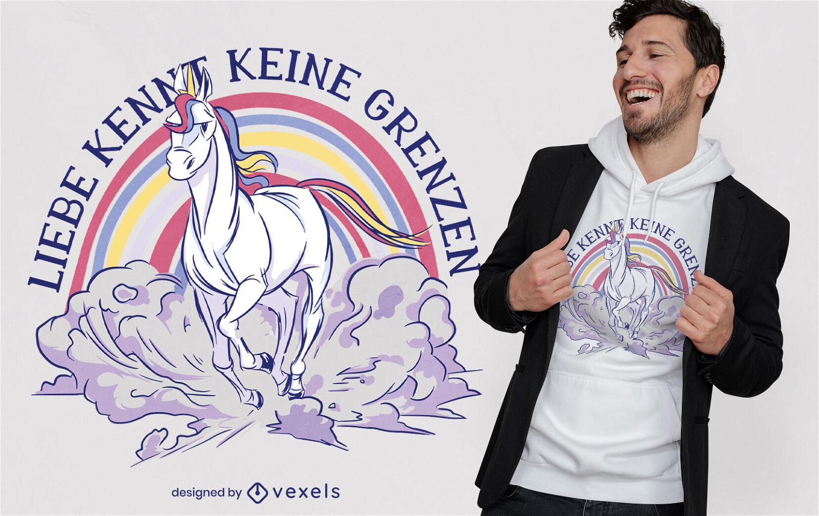 Love knows no boundaries unicorn t-shirt design