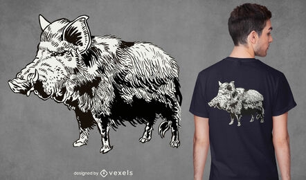 Wild boar animal t-shirt design