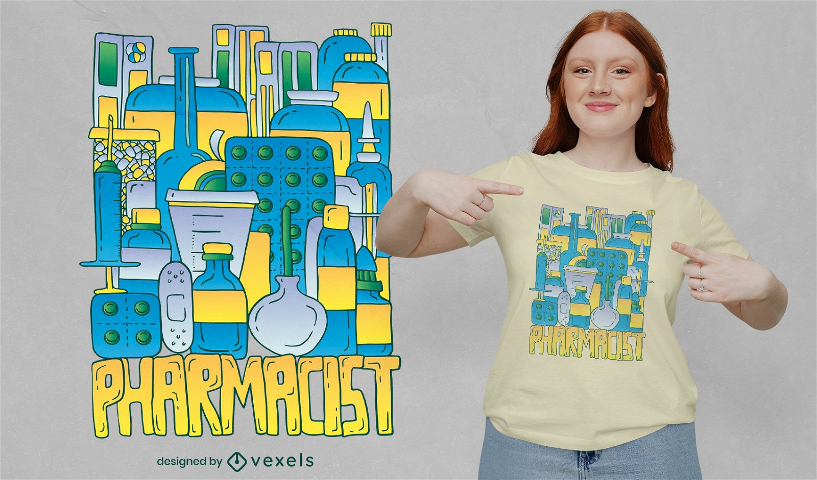 Pharmacist elements t-shirt design