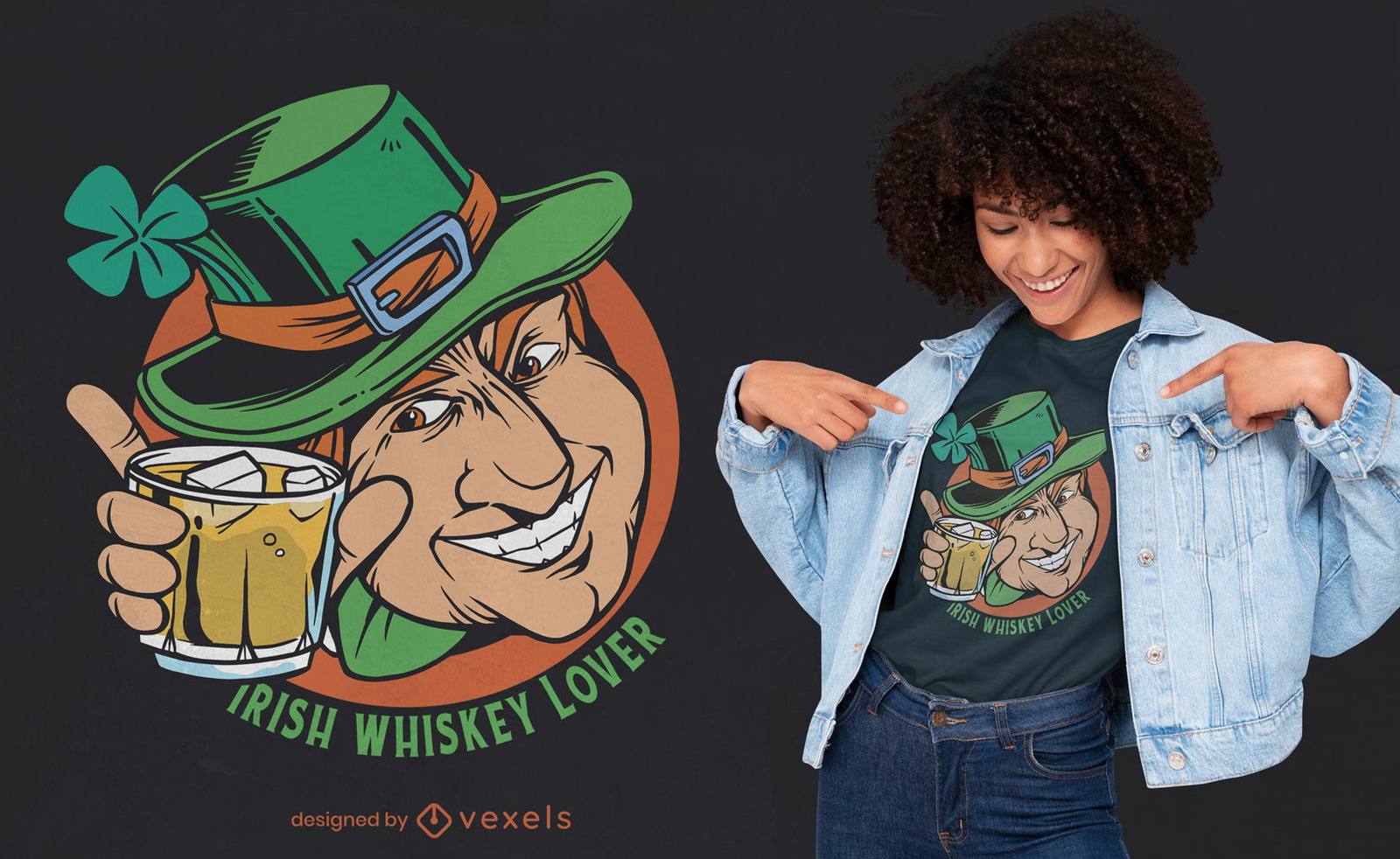 Diseño de camiseta de San Patricio amante del whisky irlandés