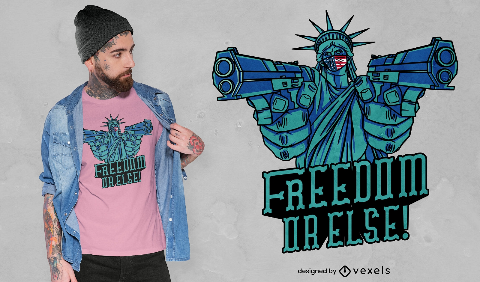 Liberdade ou então cite design de camiseta