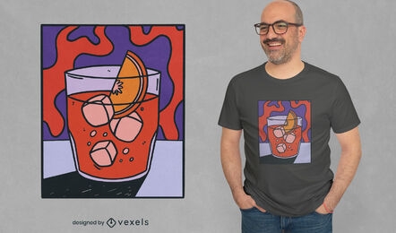 Design de camiseta de bebida Negroni