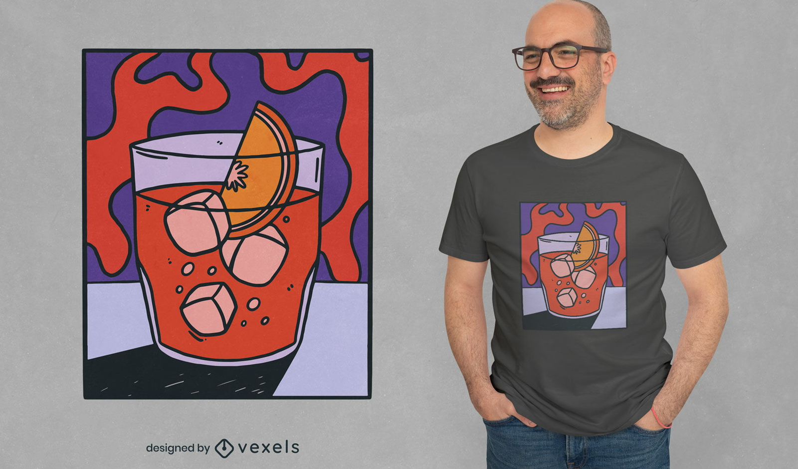 Negroni-Getr?nk-T-Shirt-Design