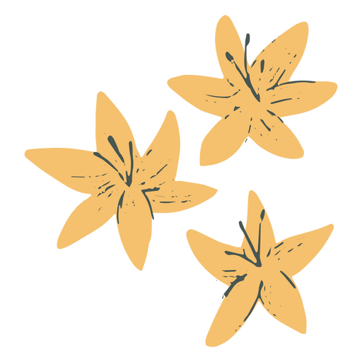 Frühlingsblüte gelbe Blumen Natur-Symbol PNG-Design